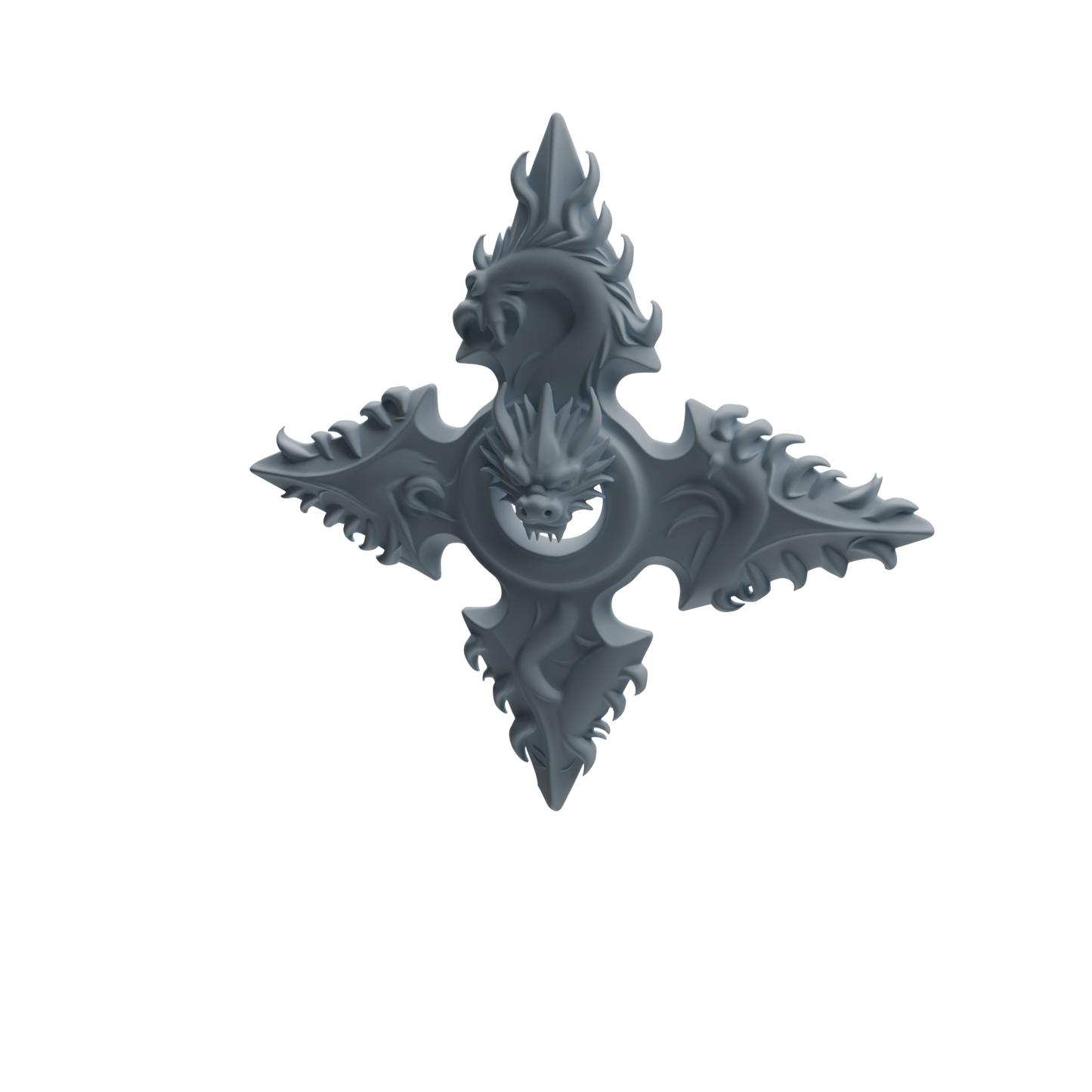 MRY-SFW LYGS445 Dragon & Cat Pattern Shuriken Modern Model 4 pcs