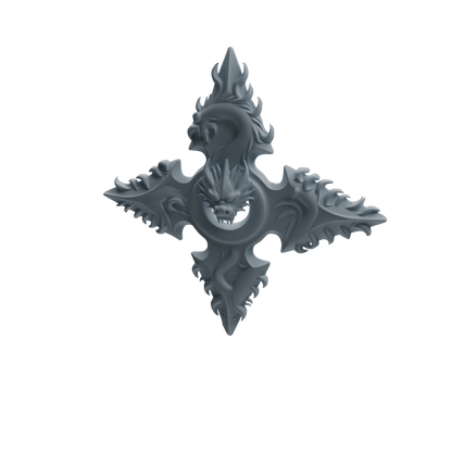 MRY-SFW LYGS445 Dragon & Cat Pattern Shuriken Modern Model 4 pcs