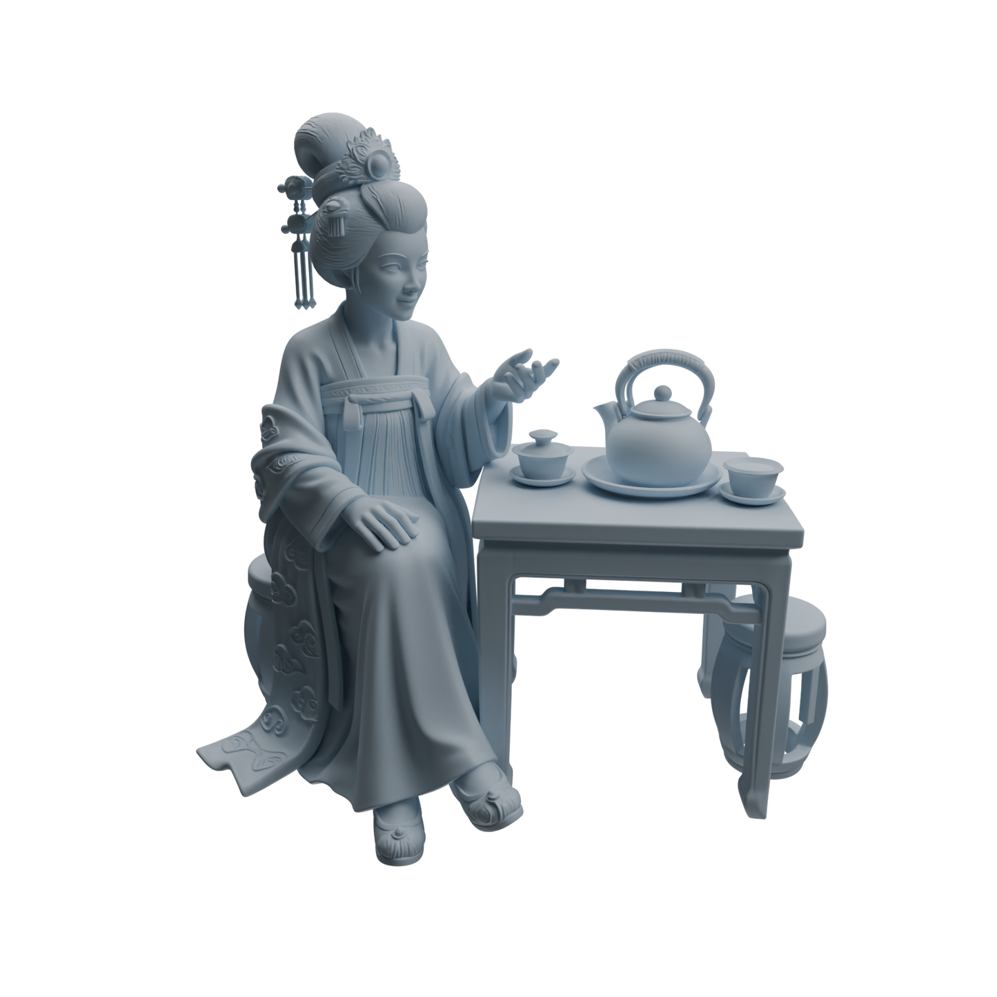 MRY-SFW LYTR983 Ancient Lady Tea Tasting Character Modern Model 3 pcs