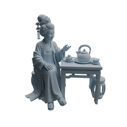 MRY-SFW LYTR983 Ancient Lady Tea Tasting Character Modern Model 3 pcs
