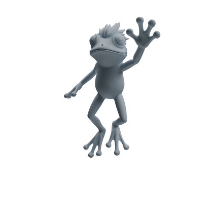 MRY-SFW LYTR1053 Cartoon Frog Animal Modern Model 3 pcs