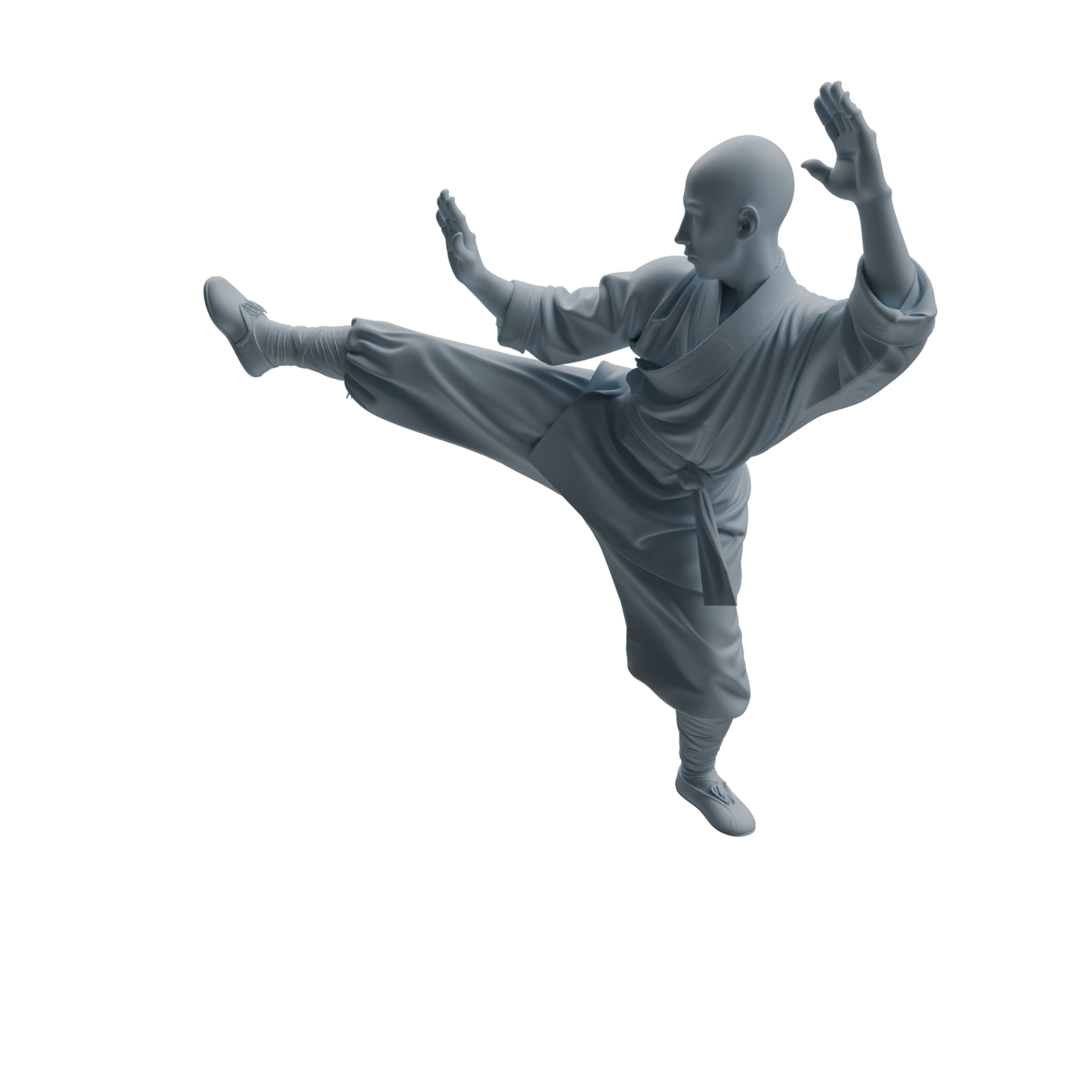 MRY-SFW LYTR1074 Kung Fu Kicking Monk Character Modern Model 4 pcs