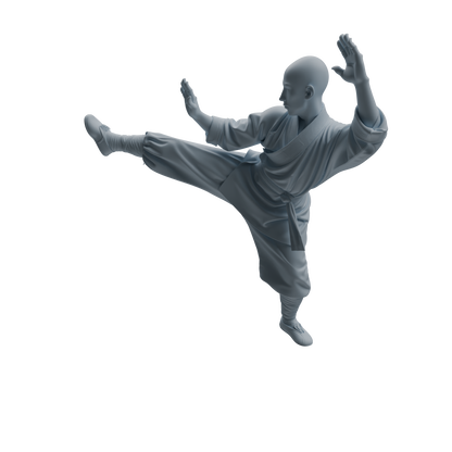 MRY-SFW LYTR1074 Kung Fu Kicking Monk Character Modern Model 4 pcs