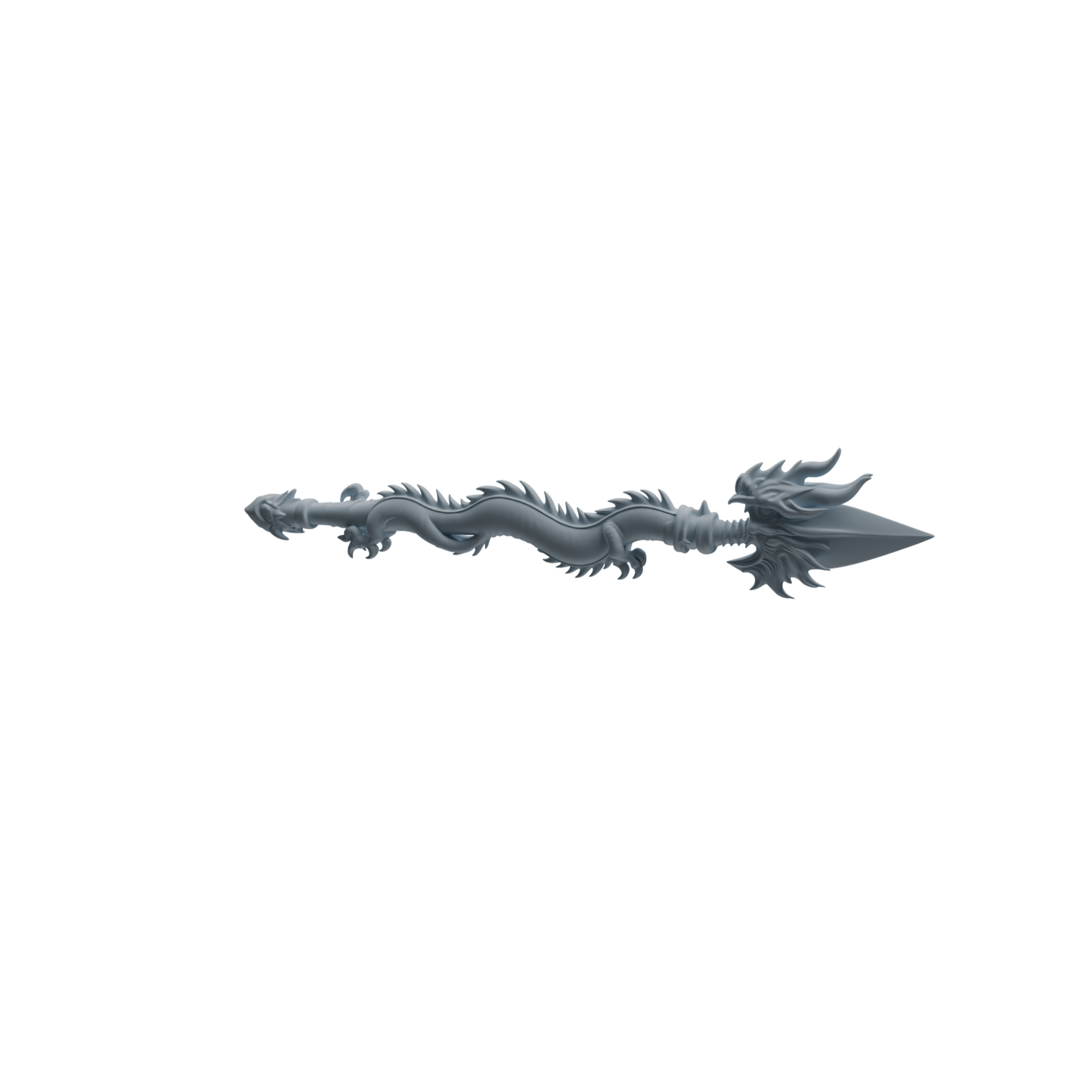 MRY-SFW LYGS426 Shark and Dragon Pattern Decorative Spear Weapon Modern Model 4 pcs