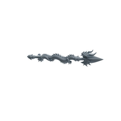 MRY-SFW LYGS426 Shark and Dragon Pattern Decorative Spear Weapon Modern Model 4 pcs