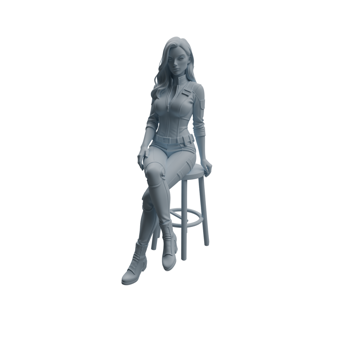 MRY-SFW LYTR955 Seated Female Police Officer Character Modern Model 4 pcs