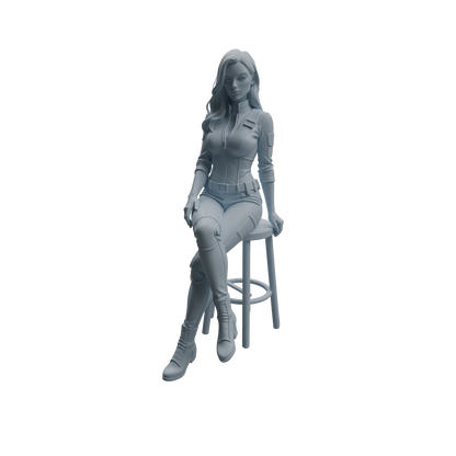 MRY-SFW LYTR955 Seated Female Police Officer Character Modern Model 4 pcs