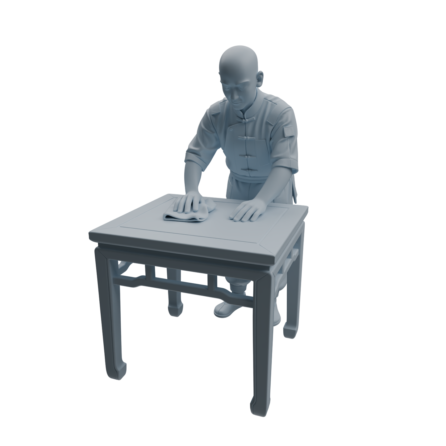 MRY-SFW LYTR986 Chinese Teahouse Service Attendant Character Modern Model 4 pcs