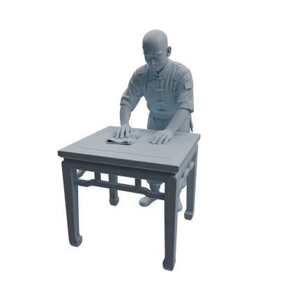 MRY-SFW LYTR986 Chinese Teahouse Service Attendant Character Modern Model 4 pcs