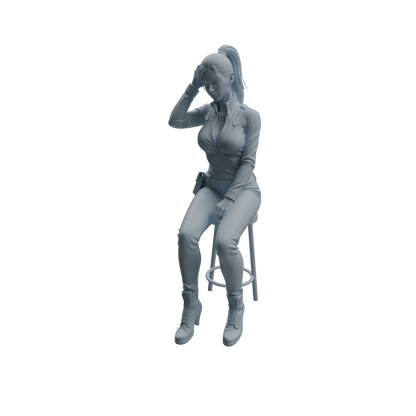 MRY-SFW LYTR956 Multi-Pose Female Police Officer Character Modern Model 3 pcs