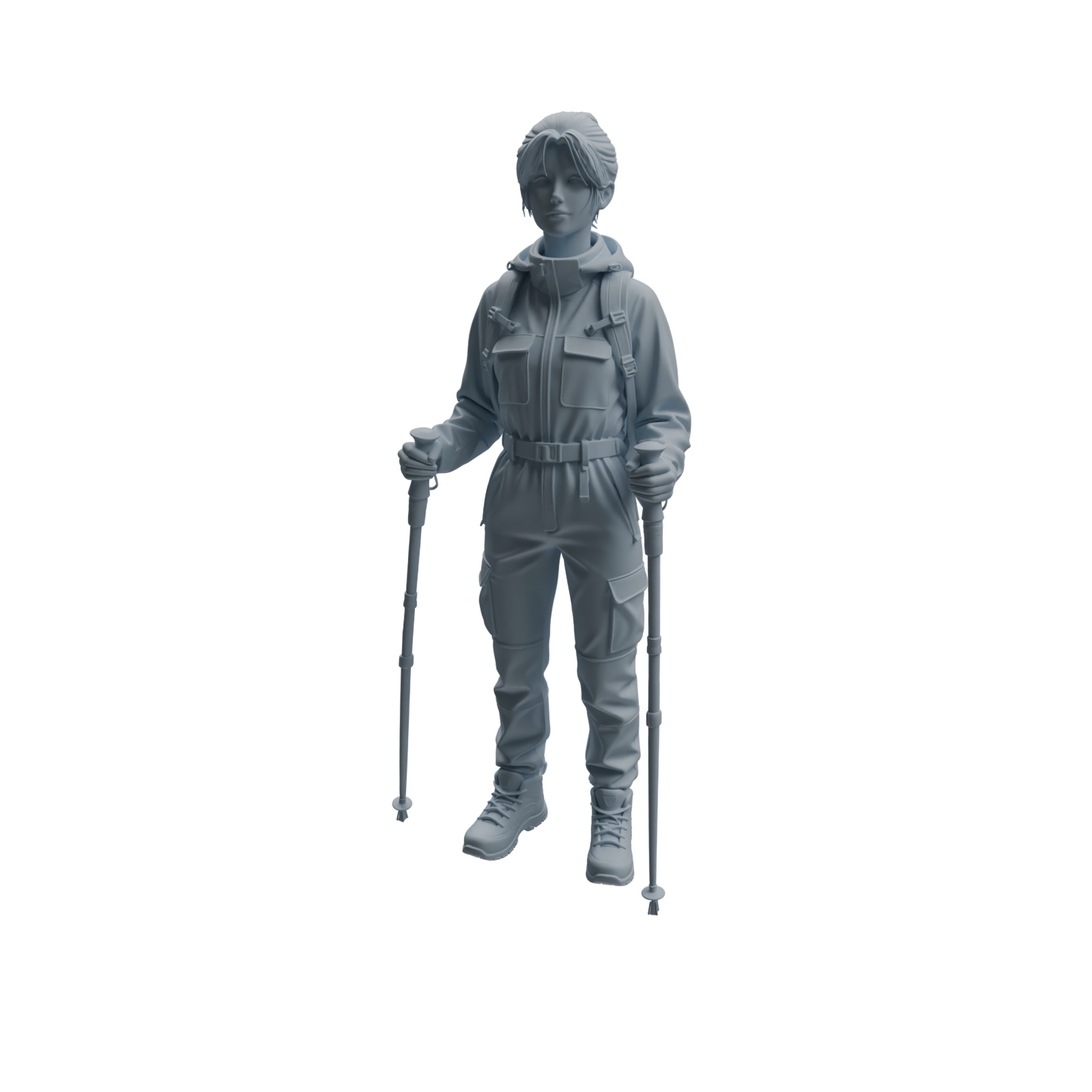 MRY-SFW LYTR1017 Female Camping Character with Tent Modern Model 4 pcs