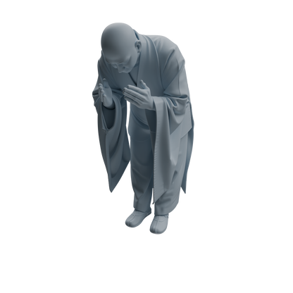 MRY-SFW LYTR1081 Buddha-worshipping Monk Character Modern Model 4 pcs