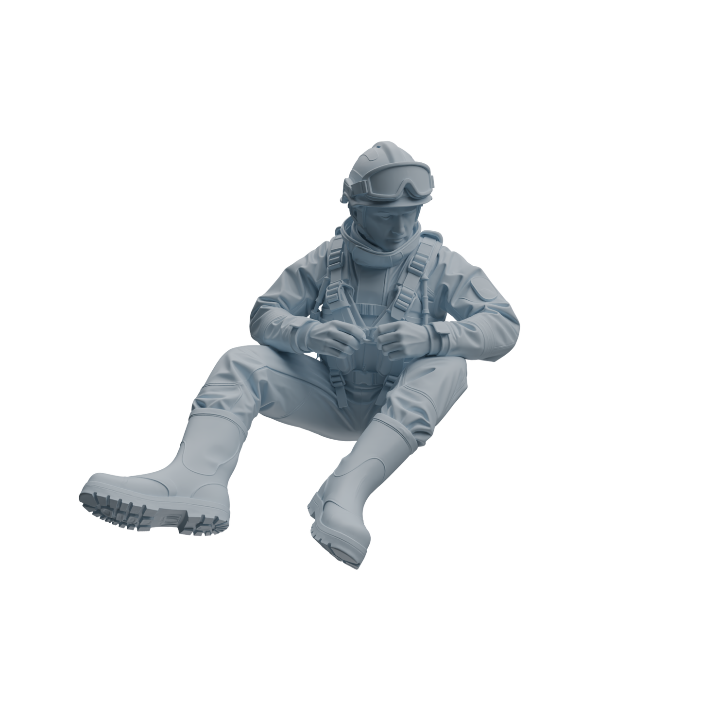 MRY-SFW LYTR1068 Water Rescue Sitting Pose Firefighter Character Modern Model 4 pcs