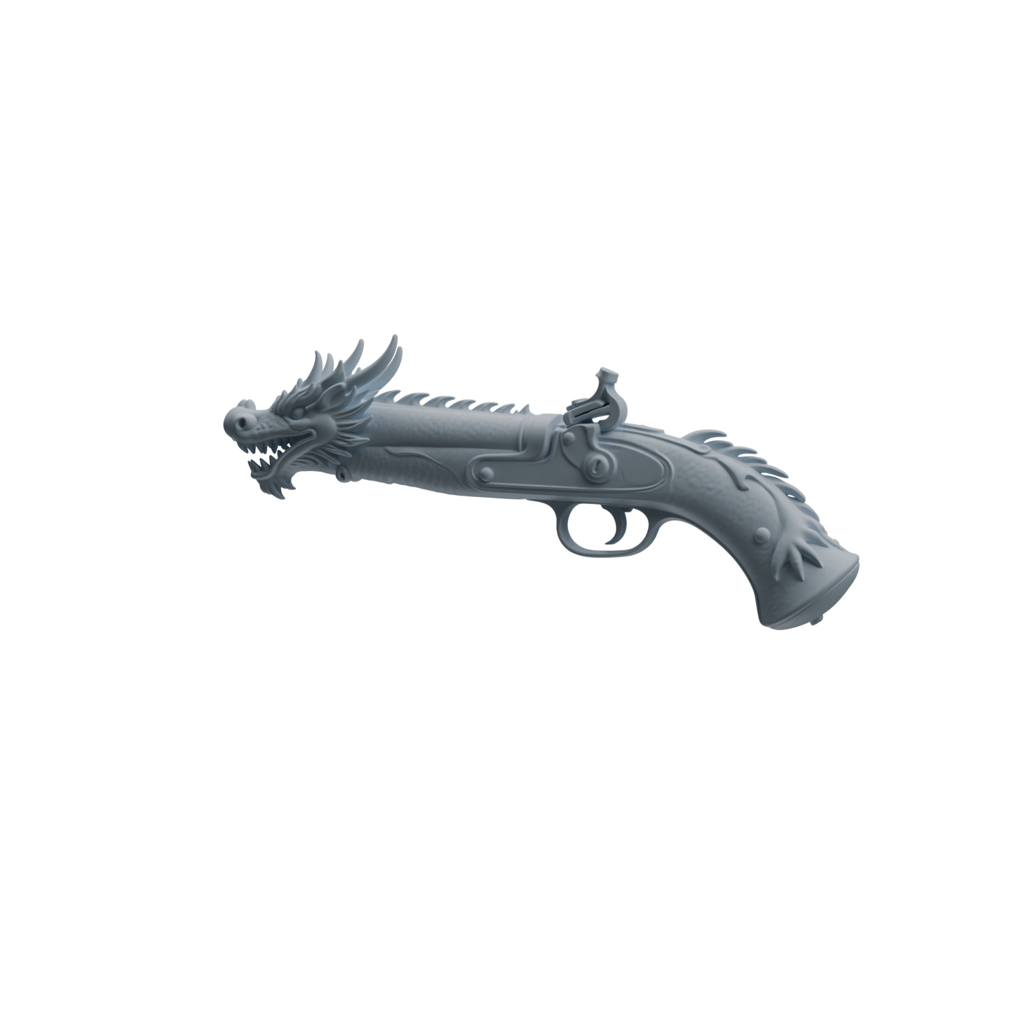 MRY-SFW LYGS455 Dragon Pattern Musket & Hollow Floral Shuriken Modern Model 4 pcs