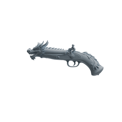 MRY-SFW LYGS455 Dragon Pattern Musket & Hollow Floral Shuriken Modern Model 4 pcs