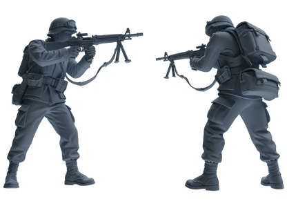 MRY-SFW SSTR185 Miniatures Soldier Model Kit Combat Engineer Soldier Pose Modern Model 4 pcs