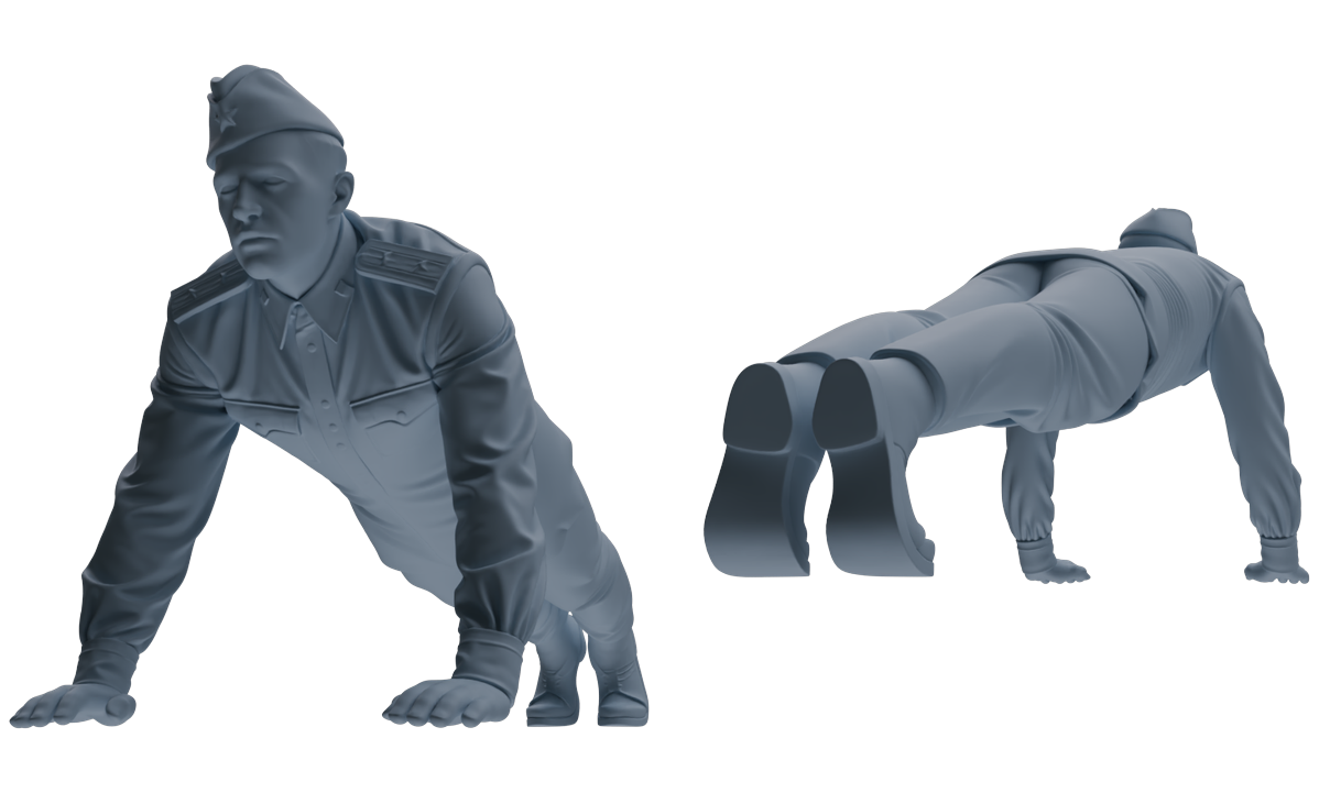 MRY-SFW LYGR728 WWII Soviet Army War Scene Six-Person Physical Training Group