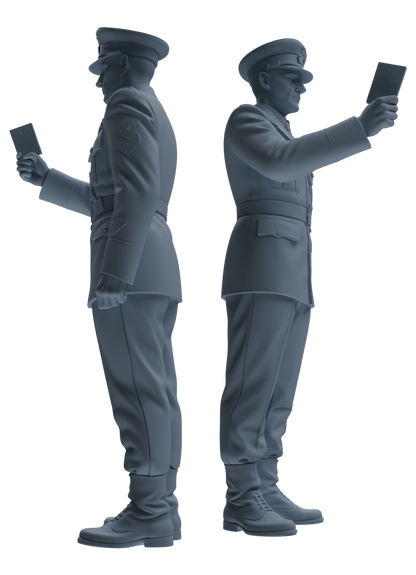 MRY-SFW SSTR196 Miniatures Soldier Model Kit Officer Salute Wave Pose Modern Model 3 pcs