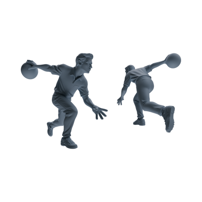 MRY-SFW LYTR797 Bowling Figure Modern Model 6 pcs Miniature Car Diorama Figures Scene Props Accessories Resin