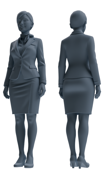 MRY-SFW LYTR860 Flight Attendant Uniform Woman Figure Modern Model 3 pcs Miniature Car Diorama Figures Scene Props Accessories Resin
