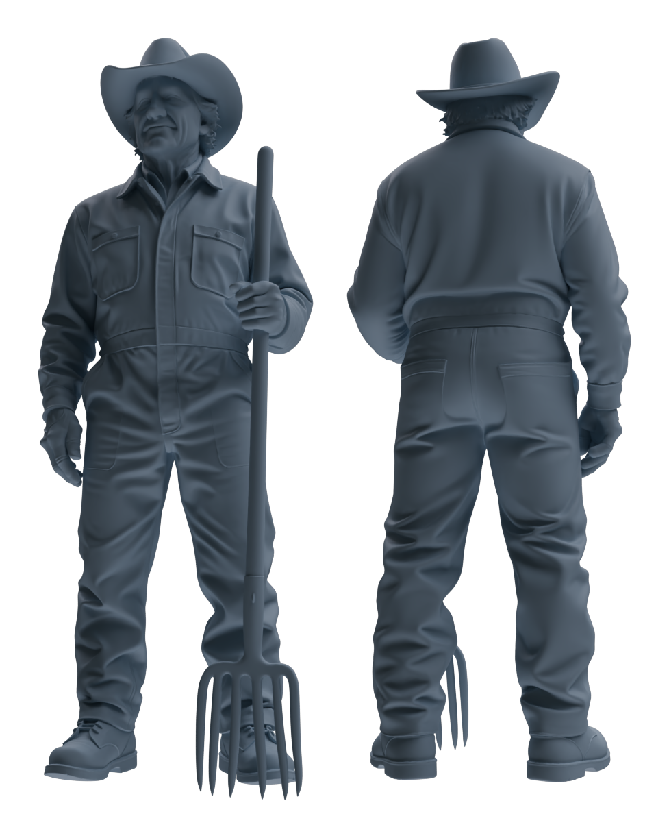 MRY-SFW LYTR922 Farm Cowboy Worker Multi-pose Modern Model 3 pcs