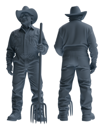 MRY-SFW LYTR922 Farm Cowboy Worker Multi-pose Modern Model 3 pcs