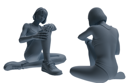 MRY-SFW LYTR832 Resting Female Athlete Figure Modern Model 6 pcs Miniature Car Diorama Figures Scene Props Accessories Resin