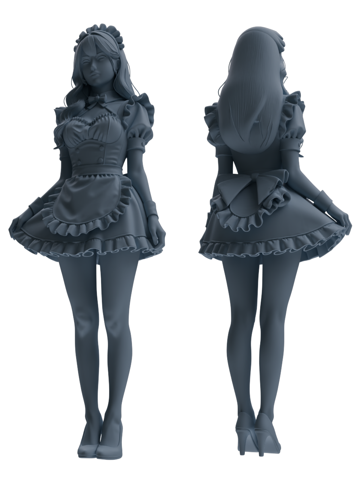 MRY-SFW LYTR876 Maid Uniform Girl Figure Modern Model 4 pcs