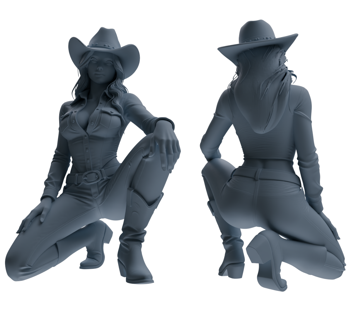MRY-SFW LYTR891 Western Cowgirl Modern Model 4 pcs