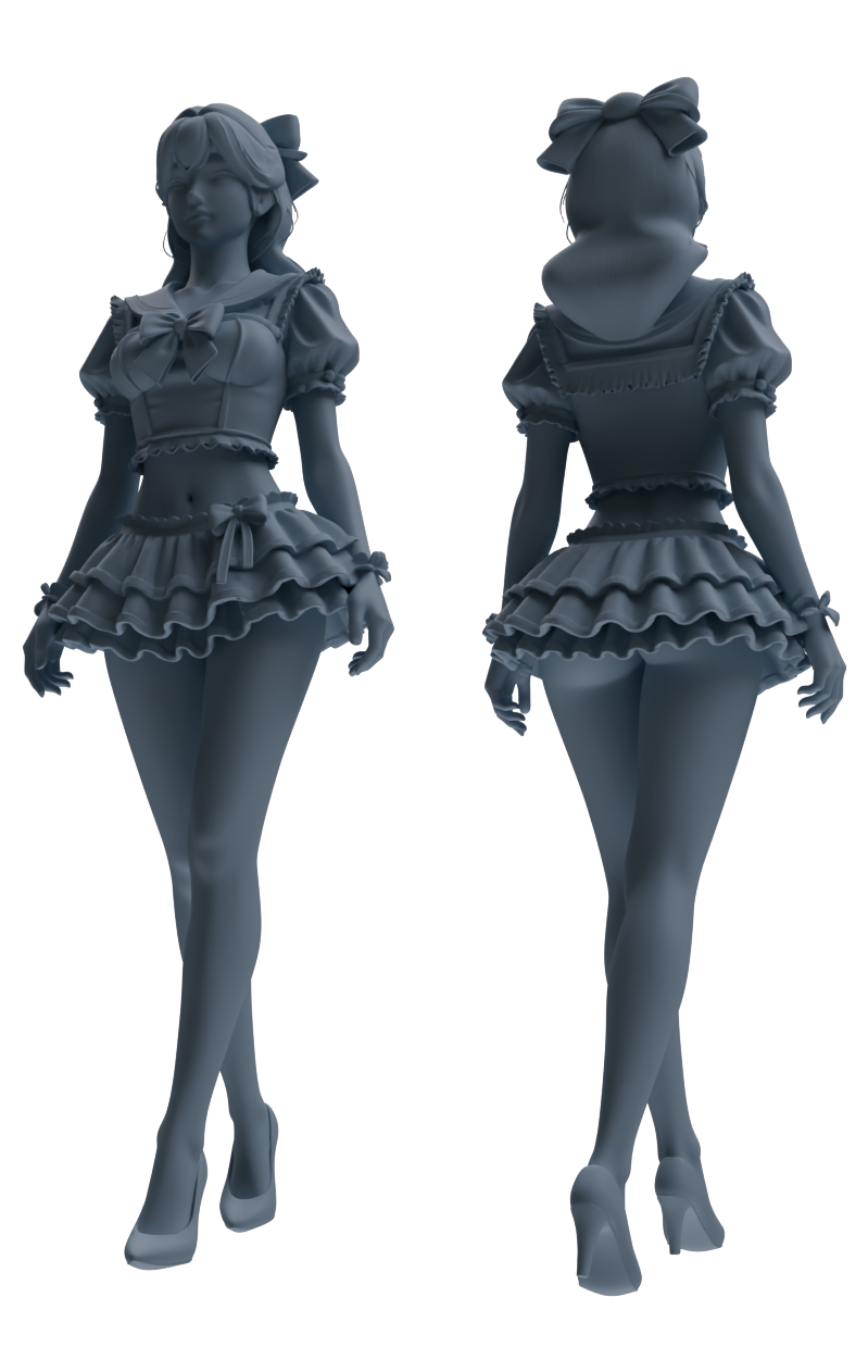MRY-SFW LYTR883 Sailor Uniform Girl Figure Modern Model 3 pcs