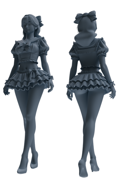 MRY-SFW LYTR883 Sailor Uniform Girl Figure Modern Model 3 pcs