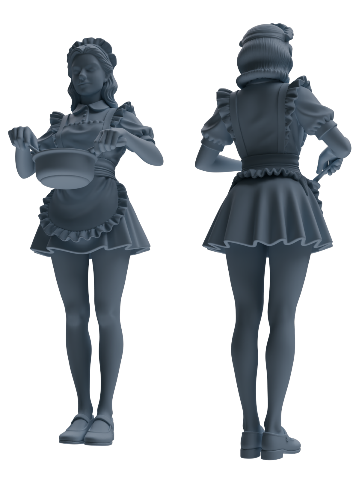 MRY-SFW LYTR851 Maid Outfit Figure Modern Model 4 pcs Miniature Car Diorama Figures Scene Props Accessories Resin