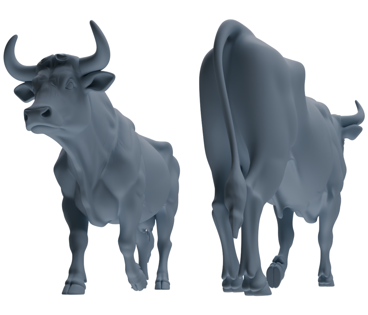 MRY-SFW LYTR837 Bullfight Pose Cattle Model 4 pcs Miniature Car Diorama Figures Scene Props Accessories Resin