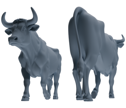 MRY-SFW LYTR837 Bullfight Pose Cattle Model 4 pcs Miniature Car Diorama Figures Scene Props Accessories Resin