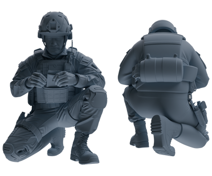 MRY-SFW SSTR205 Miniatures Soldier Model Kit Multi-Pose Modern & WWII Soldier Model 6 pcs