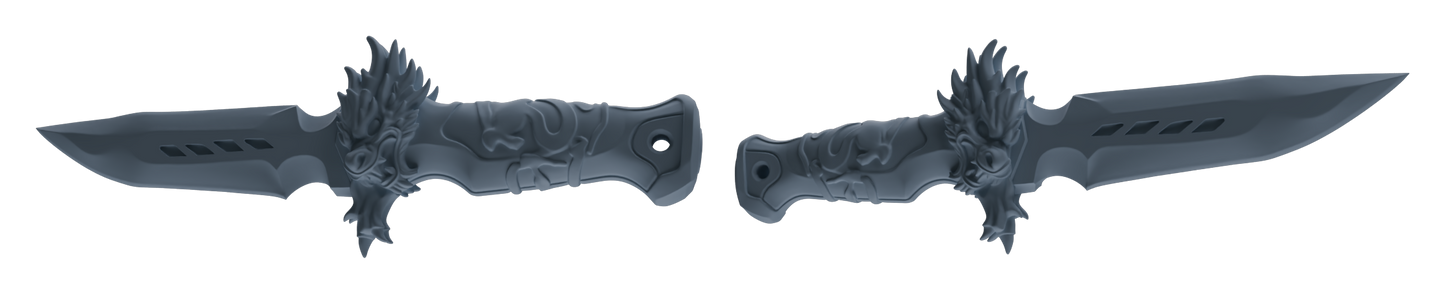 MRY-SFW LYGS400 Dragon Head Shaped Knife Weapon Modern Model 5 pcs