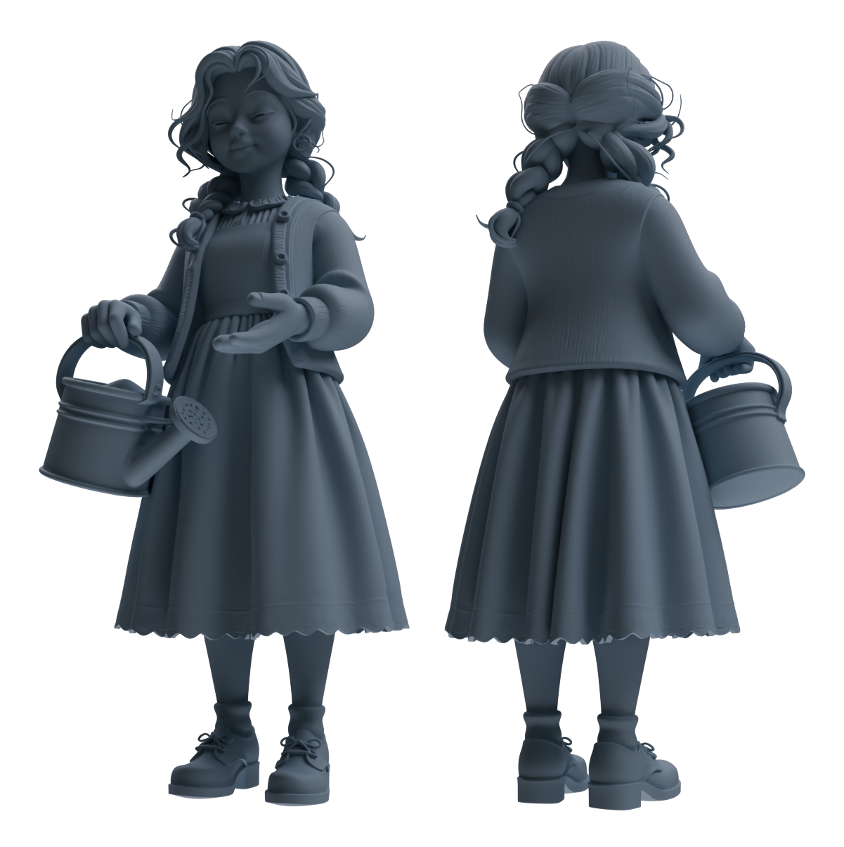 MRY-SFW LYTR910 Farm Girl Multi-pose Modern Model 4 pcs