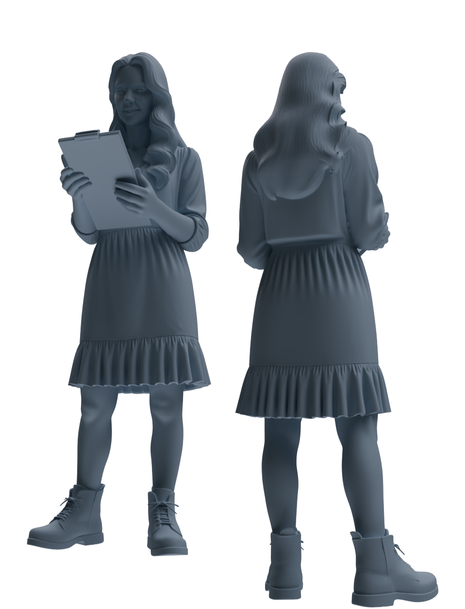 MRY-SFW LYTR907 Reading Woman Multi-pose Modern Model 3 pcs