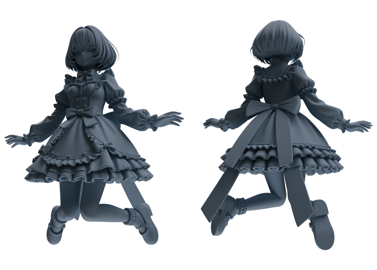 MRY-SFW LYTR871 Lolita Girl Figure Modern Model 3 pcs