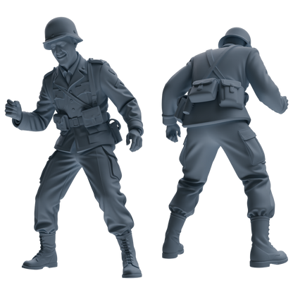 MRY-SFW SSTR195 Miniatures Soldier Model Kit Celebrating Soldier Pose Modern Model 4 pcs