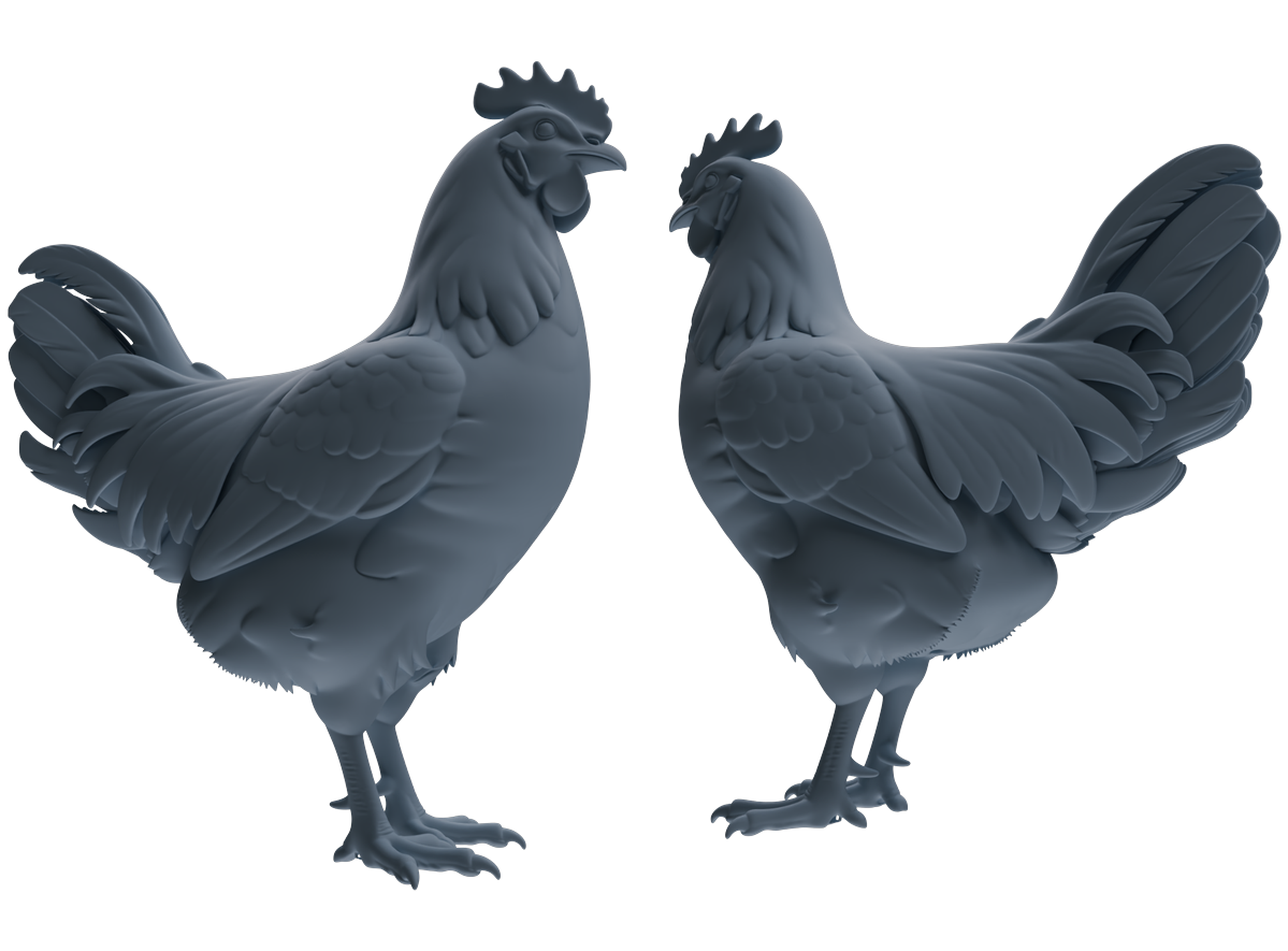 MRY-SFW LYTR841 Rooster Pose Model 3 pcs Miniature Car Diorama Figures Scene Props Accessories Resin