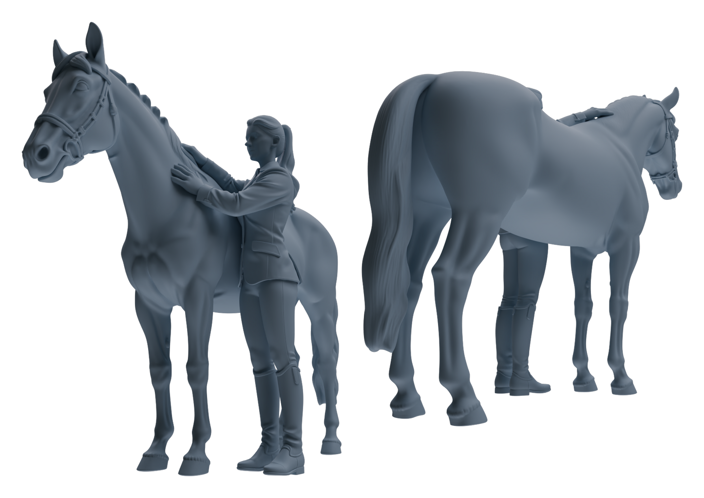 MRY-SFW LYTR905 Horse Trainer with Horse Modern Model 4 pcs