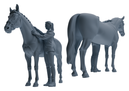 MRY-SFW LYTR905 Horse Trainer with Horse Modern Model 4 pcs