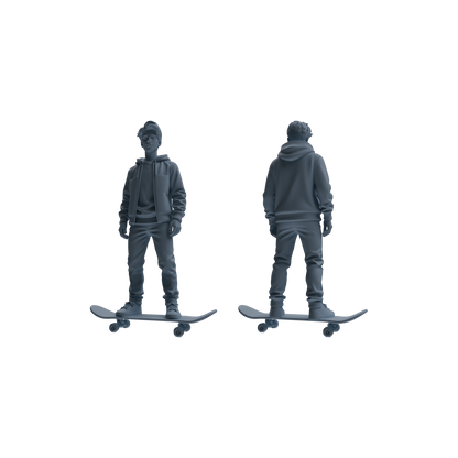 MRY-SFW LYTR788 Skateboard Scooter Figure Modern Model 4 pcs Miniature Car Diorama Figures Scene Props Accessories Resin