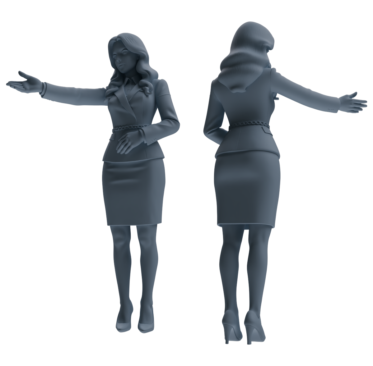 MRY-SFW LYTR861 Service Pose Professional Woman Figure Modern Model 4 pcs Miniature Car Diorama Figures Scene Props Accessories Resin