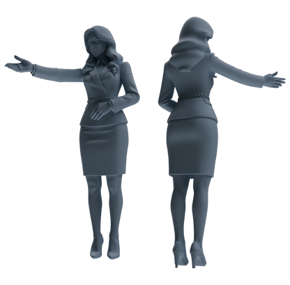 MRY-SFW LYTR861 Service Pose Professional Woman Figure Modern Model 4 pcs Miniature Car Diorama Figures Scene Props Accessories Resin