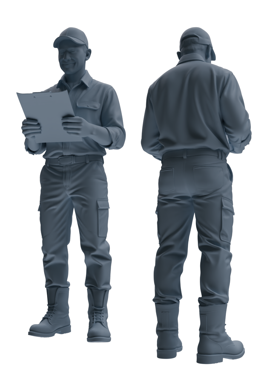MRY-SFW LYTR916 Farm Worker Multi-pose Modern Model 3 pcs