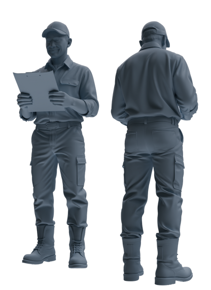 MRY-SFW LYTR916 Farm Worker Multi-pose Modern Model 3 pcs