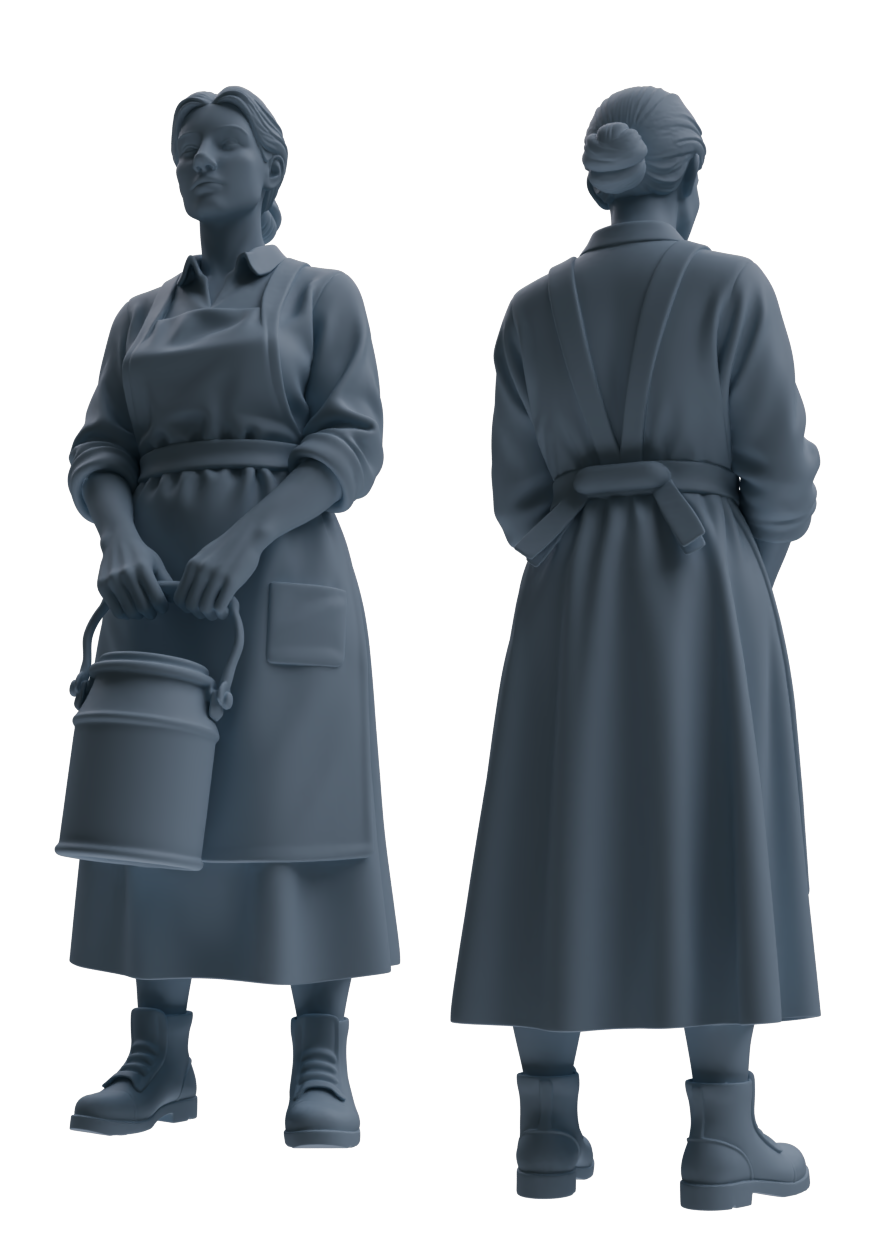 MRY-SFW LYTR901 Farm Woman with Bucket Modern Model 4 pcs