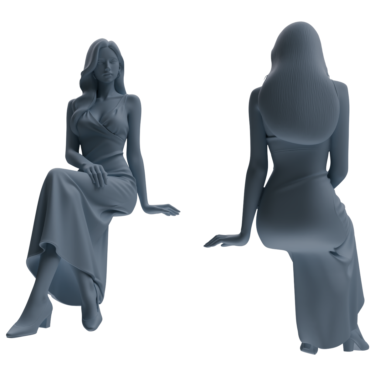 MRY-SFW LYTR895 Satin Dress Woman Figure Modern Model 3 pcs